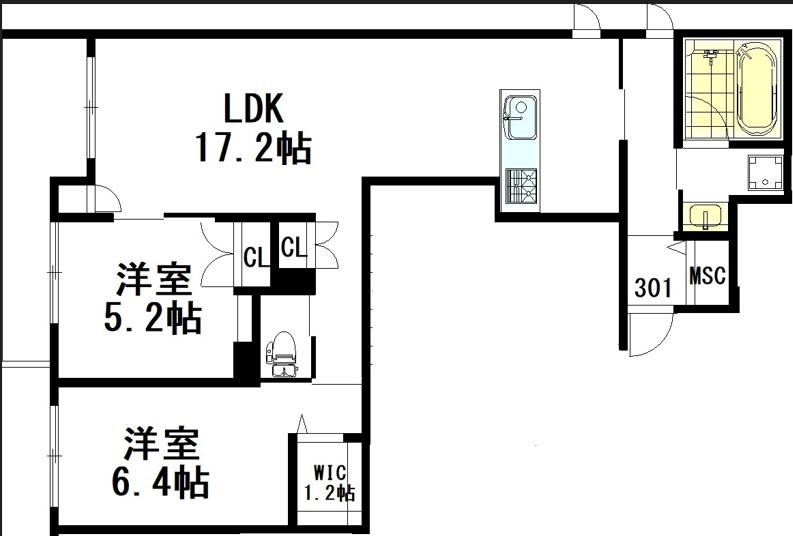 （仮称）境南町３丁目ヘーベルメゾン 301号室 間取り