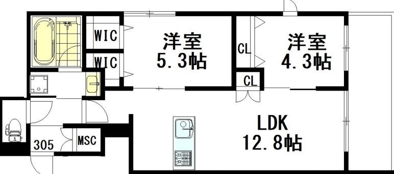 （仮称）境南町３丁目ヘーベルメゾン 305号室 間取り