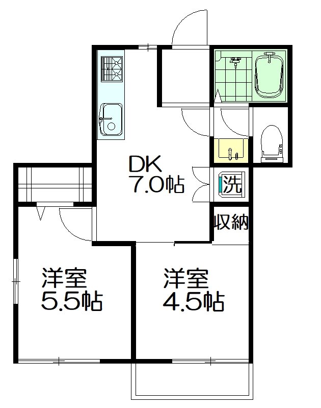 サンパレット 201号室 間取り