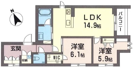 リリーフォレスト 202号室 間取り