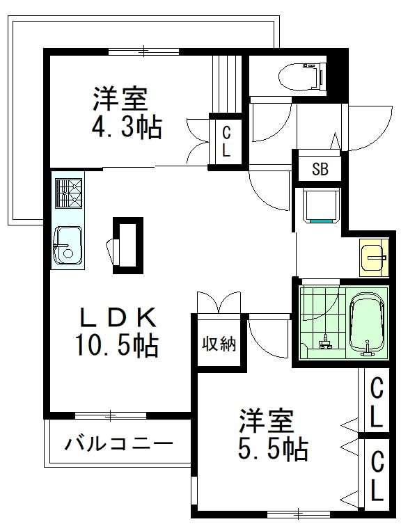 クレ　ドゥ　ボヌール　吉祥寺 302号室 間取り
