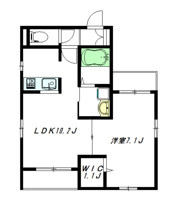 カノン下北沢 201号室 間取り
