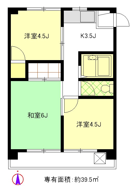 第二梅ヶ丘ハイム 203号室 間取り