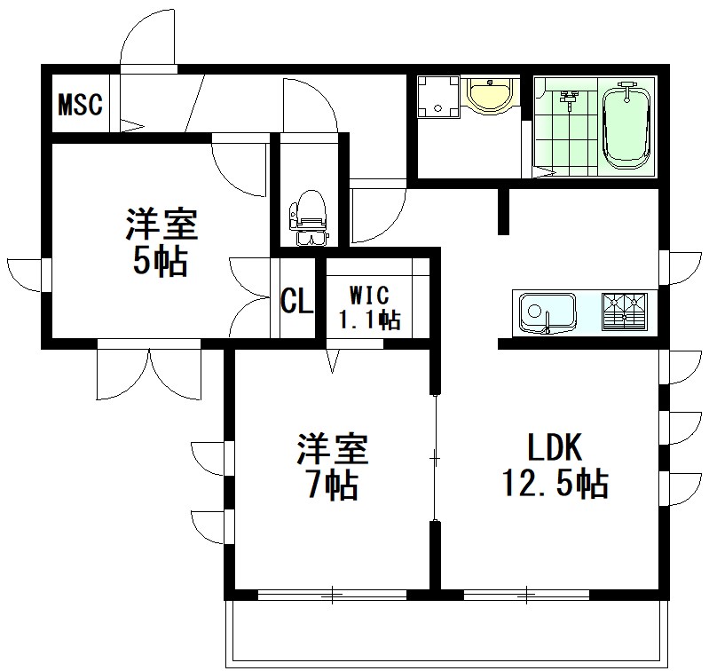 ルサンティエ武蔵野 101号室 間取り