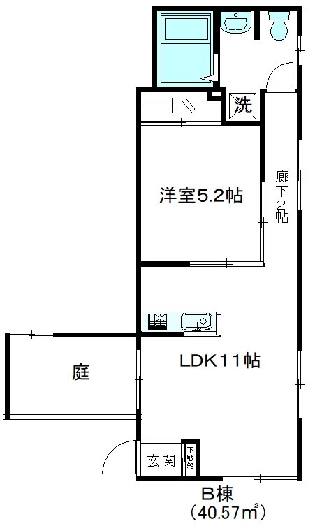 Ｕ－ＦＬＡＴ（ユーフラット） Ｂ号室 間取り