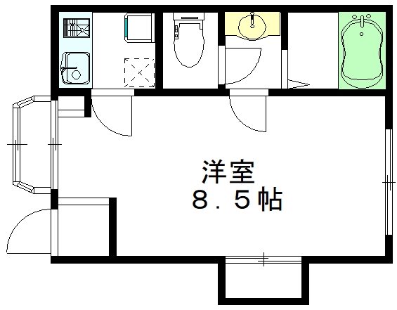 アパートプチフランス 101号室 間取り