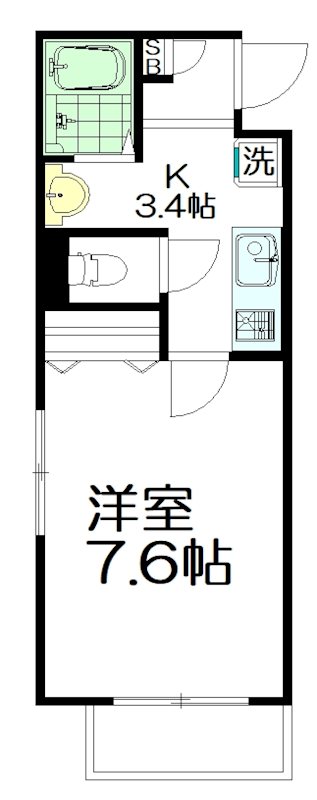 ハイム弁天 201号室 間取り