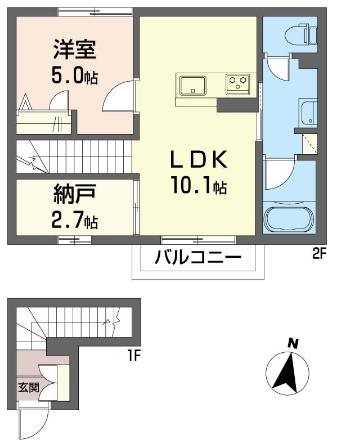 ピアソラ 201号室 間取り