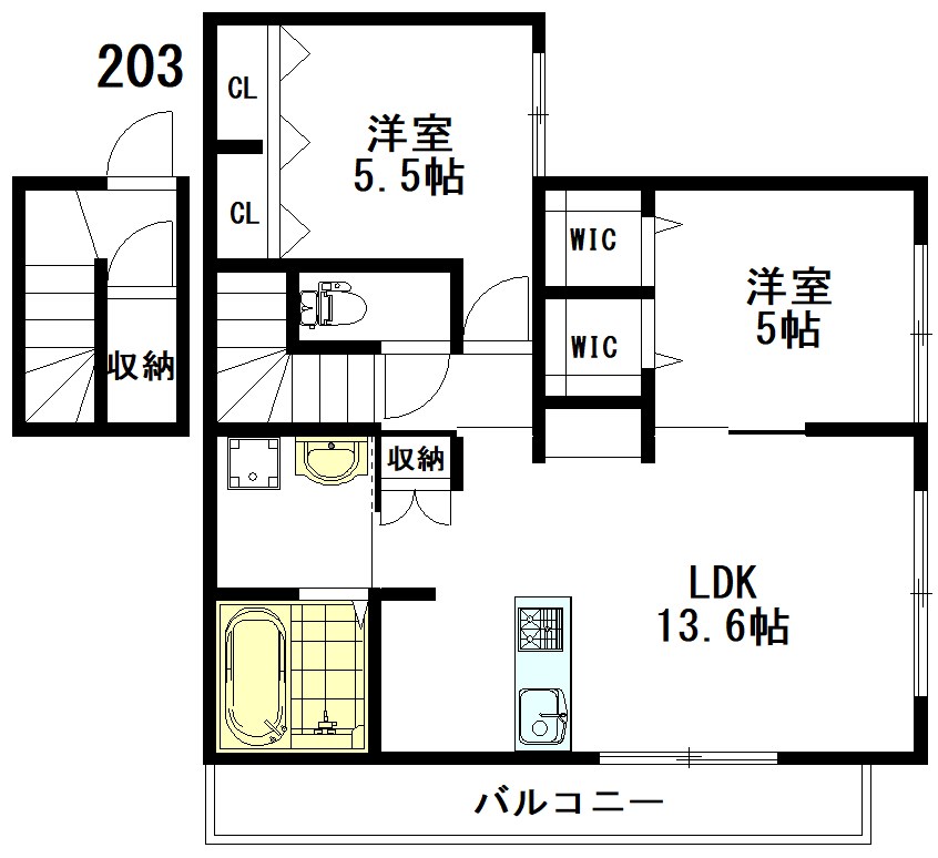 エミーズ２ 205号室 間取り