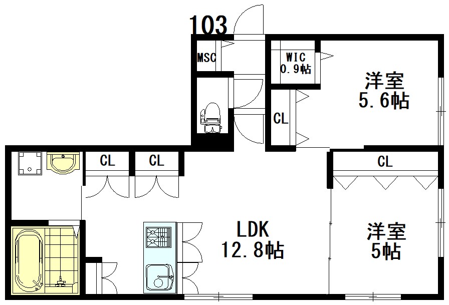 エミーズ２ 103号室 間取り