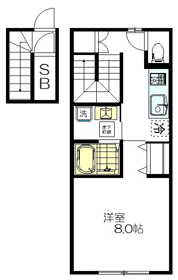 (仮称)四谷3丁目計画 202号室 間取り