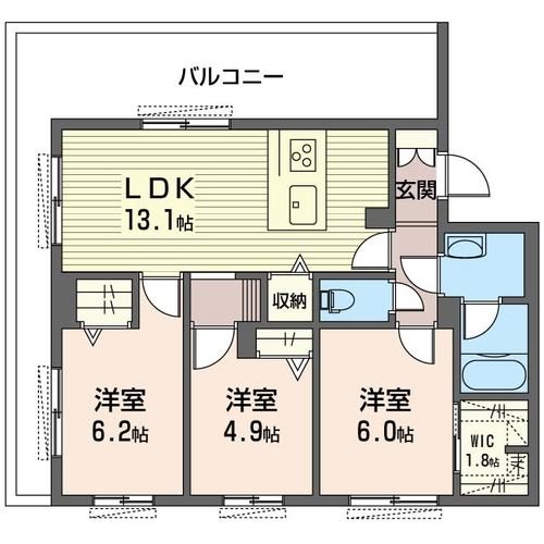 サンタクララ 305号室 間取り