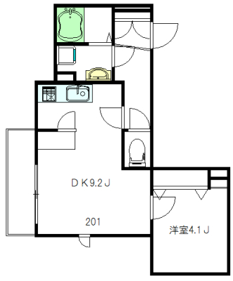 Villa Luminosa（ヴィラルミノサ） 201号室 間取り