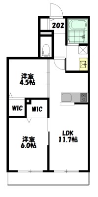 Rouge下北沢（ルージュ） 202号室 間取り