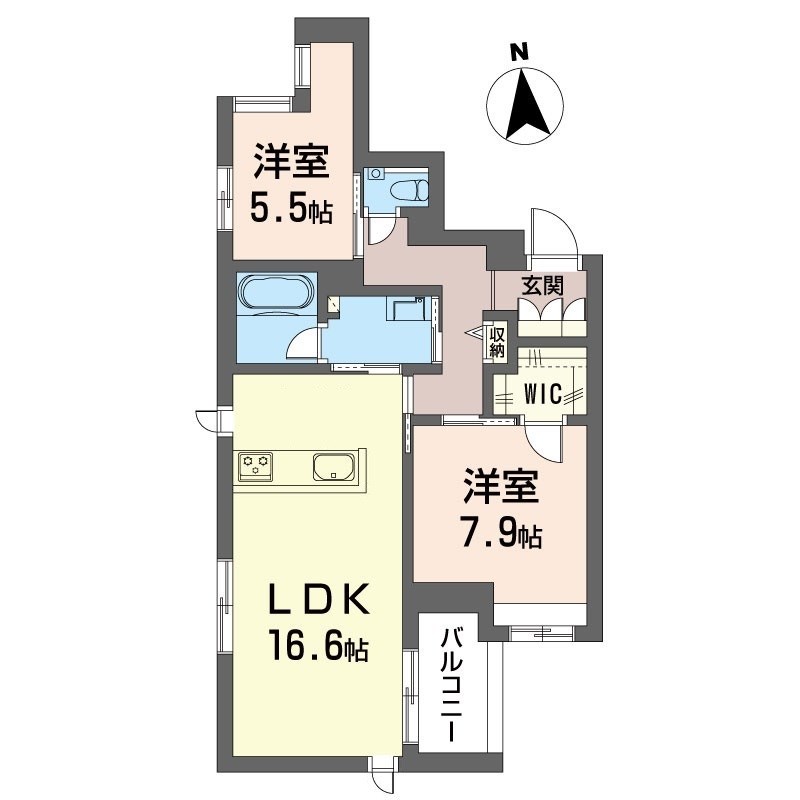 クオリスタ松陰神社 302号室 間取り