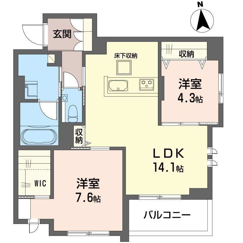クオリスタ松陰神社 101号室 間取り