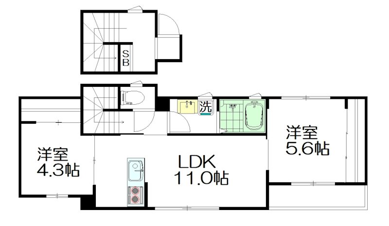 （仮称）阿佐谷北5丁目B棟 201号室 間取り