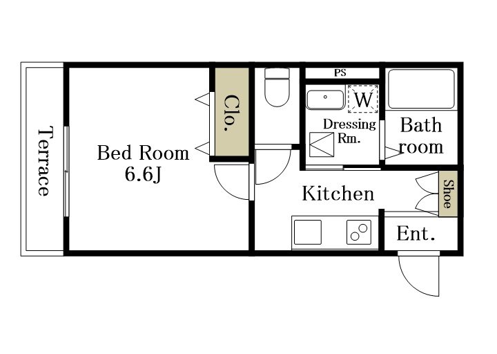 modest東（モデストヒガシ） 101号室 間取り