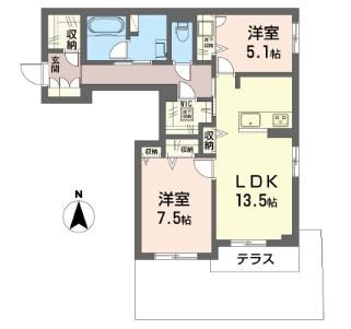 シャーメゾン東小金井 102号室 間取り