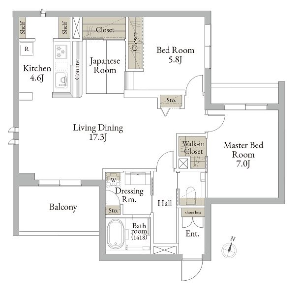 Relafort中野富士見町（リラフォートナカノフジミチョウ） 201号室 間取り