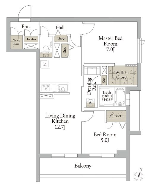 Relafort中野富士見町（リラフォートナカノフジミチョウ） 205号室 間取り