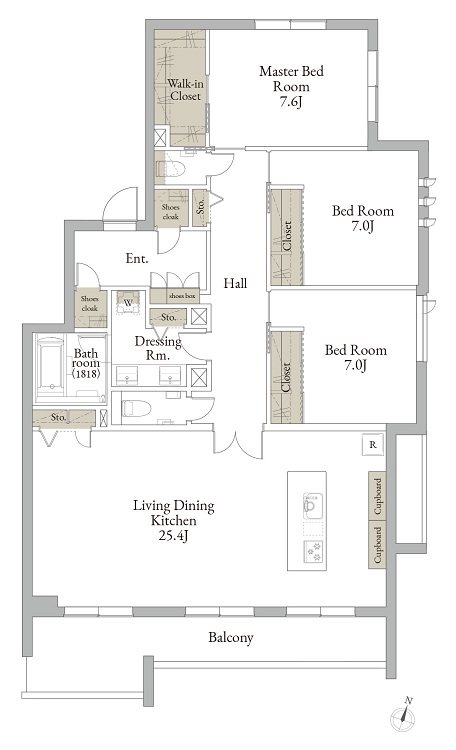 Relafort中野富士見町（リラフォートナカノフジミチョウ） 402号室 間取り