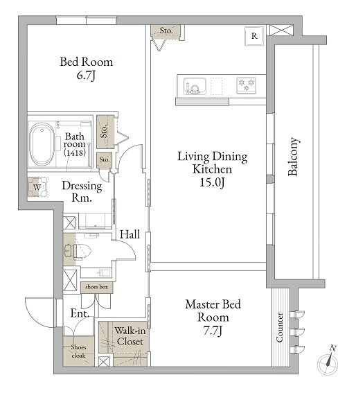 Relafort中野富士見町（リラフォートナカノフジミチョウ） 306号室 間取り