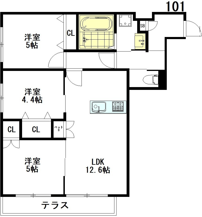 Tiamat（ティアマット） 101号室 間取り