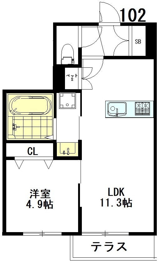 Tiamat（ティアマット） 102号室 間取り
