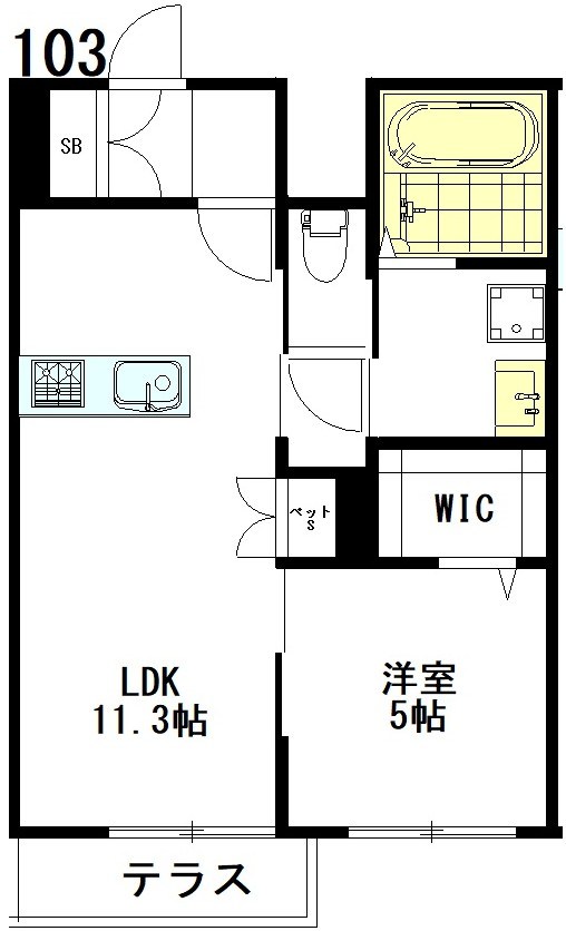 Tiamat（ティアマット） 103号室 間取り