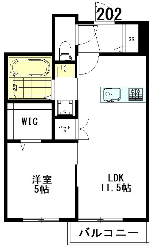 Tiamat（ティアマット） 202号室 間取り