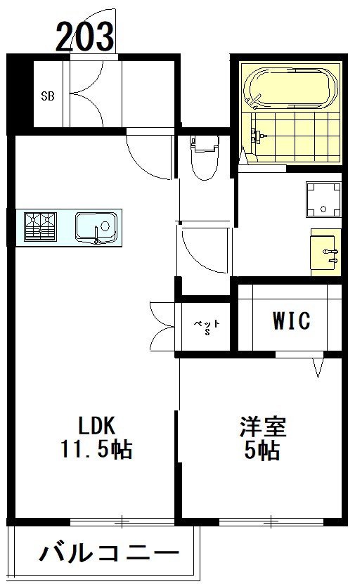Tiamat（ティアマット） 203号室 間取り