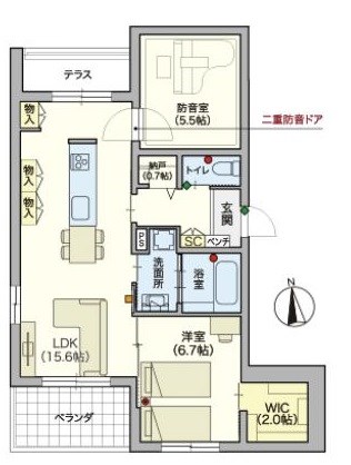 ヘーベルVillage 砧3丁目（シニア限定） 101号室 間取り