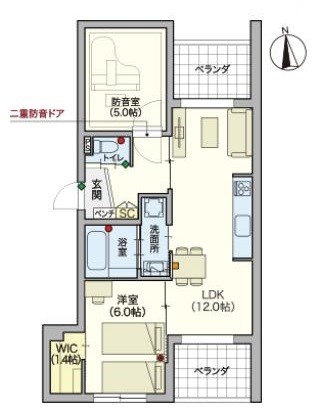 ヘーベルVillage 砧3丁目（シニア限定） 302号室 間取り