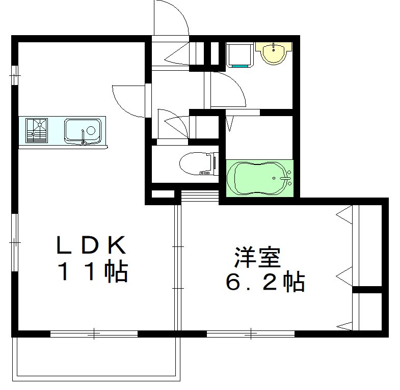 メゾン富岡 102号室 間取り