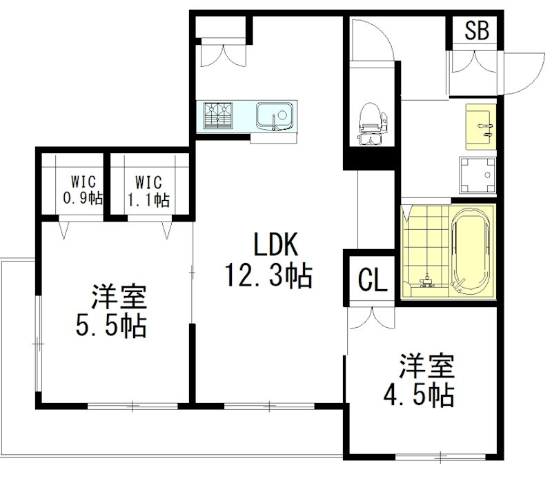 フリーシア浜田山 201号室 間取り