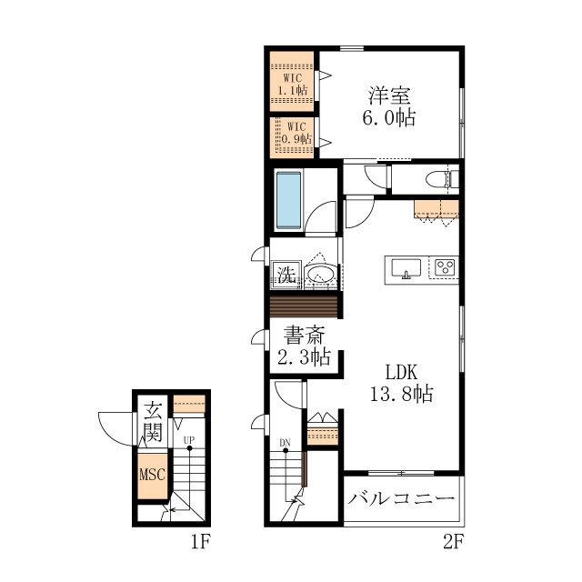 VillaすがやK 201号室 間取り