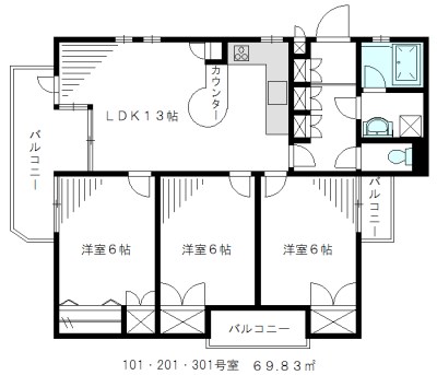 ガレリア２１ 202号室 間取り