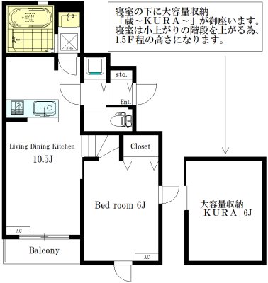 Riviere Pot 101号室 間取り