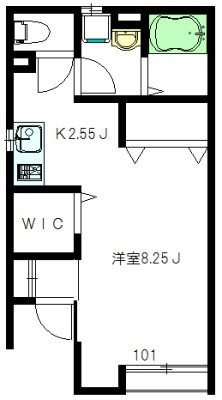 THREE　THREAD（スリースレッド） 101号室 間取り