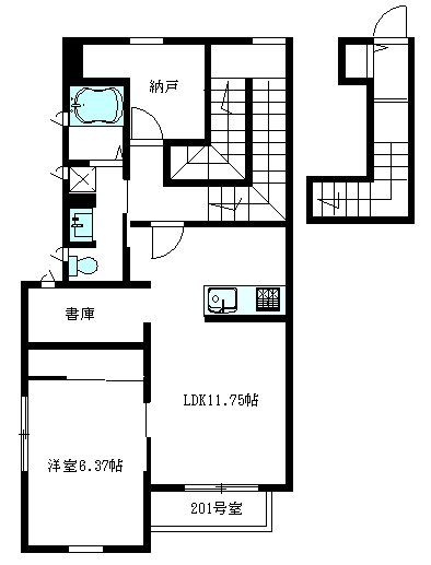 モンテオーロ鷺宮 201号室 間取り