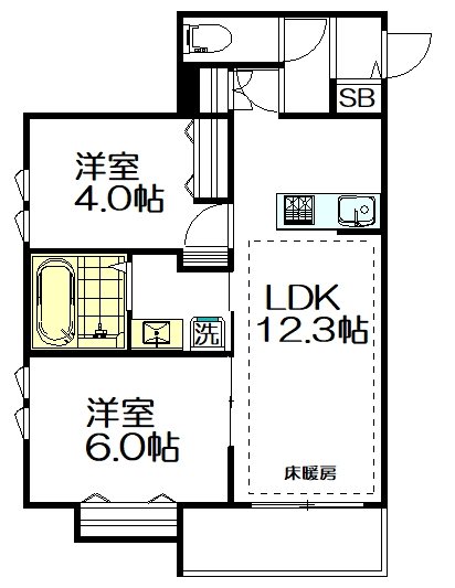 ブラン　シャルマン 201号室 間取り
