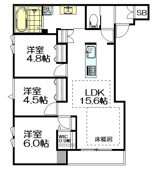 ブラン　シャルマン 301号室 間取り
