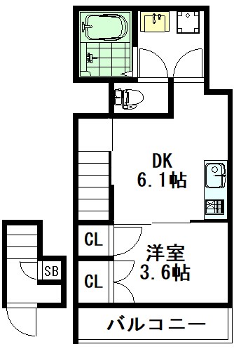 Ｙｕｍ　Ａｒｔ 205号室 間取り