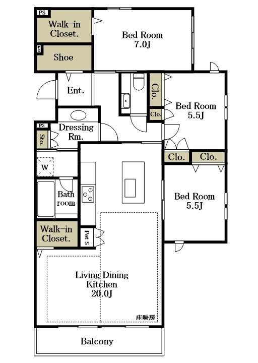 ELYSEE　DAIZAWA（エリーゼダイザワ） 201号室 間取り
