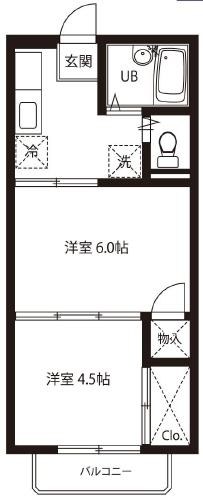 Domani平和台 202号室 間取り