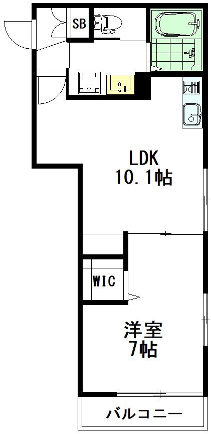 クレールヴェール 101号室 間取り