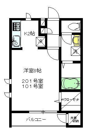 グレイス経堂 101号室 間取り