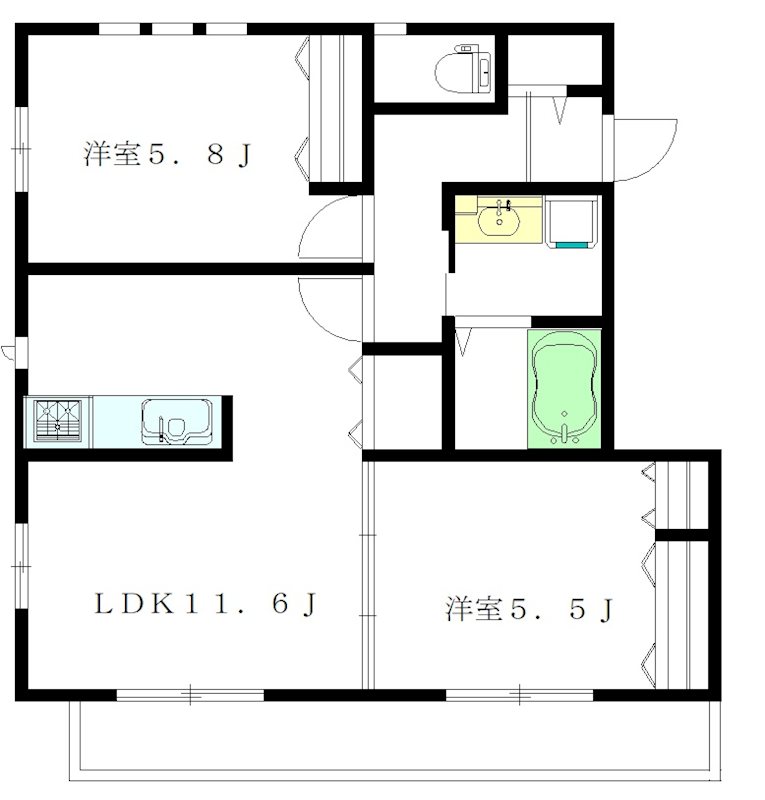 プルミエール梅里 202号室 間取り