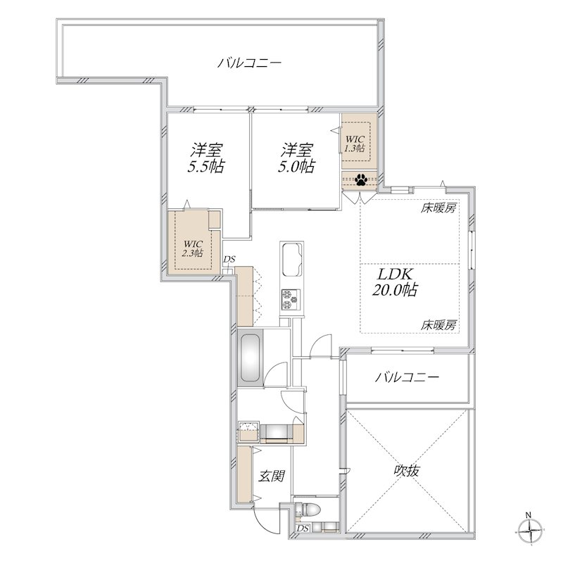 （仮）碑文谷5丁目メゾン 302号室 間取り